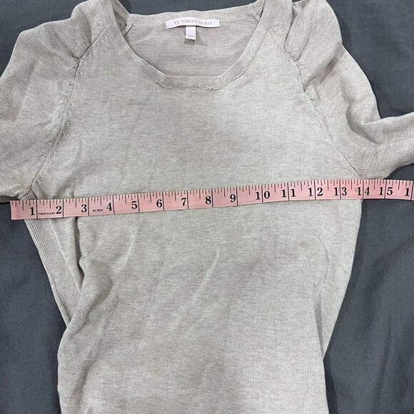 Victoria's Secret Cream Beige Ruched Crew Neck Sweater Dress Size Small 12-24 - Picture 10 of 12